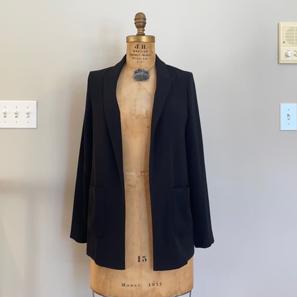 Topshop Black Longline Blazer